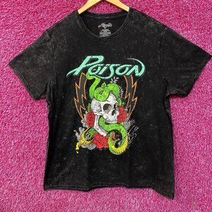 Poison Snakes and Skulls Mineral Wash Rock Band T-Shirt XL